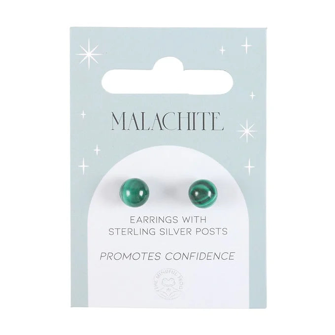 Malachite Semi Precious Crystal Earrings Daisy Devotion