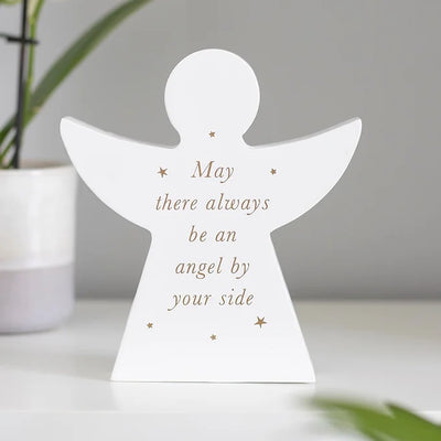 May There Always Be An Angel..... Angel Block Sign Daisy Devotion