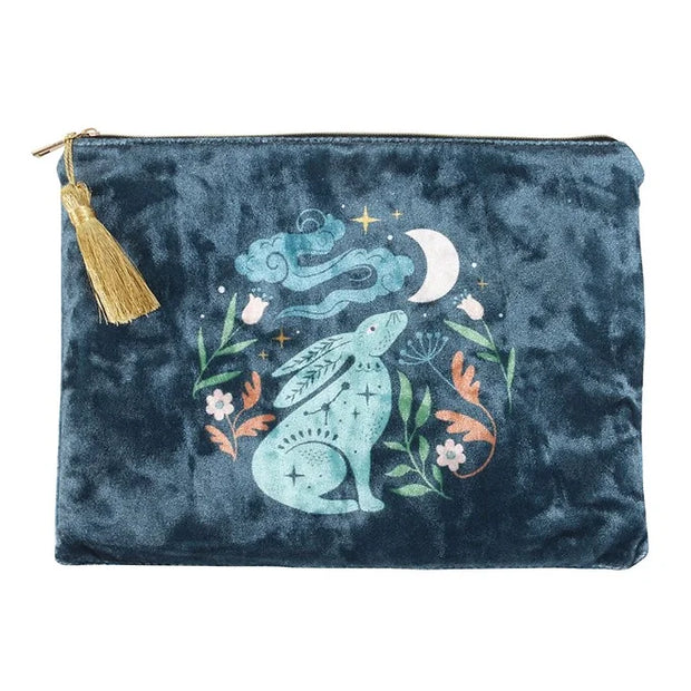 Midnight Hare Velvet Makeup Bag Daisy Devotion