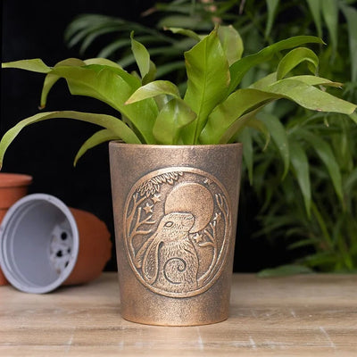 Moon Gazing Hare Bronze Terracotta Plant Pot Daisy Devotion
