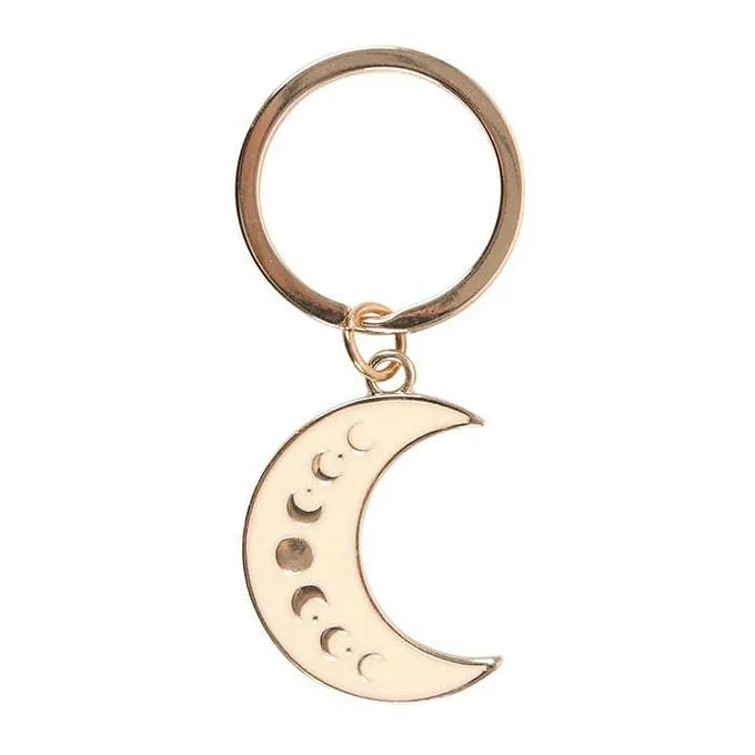 Moon Phase Crescent Enamel Keyring Daisy Devotion