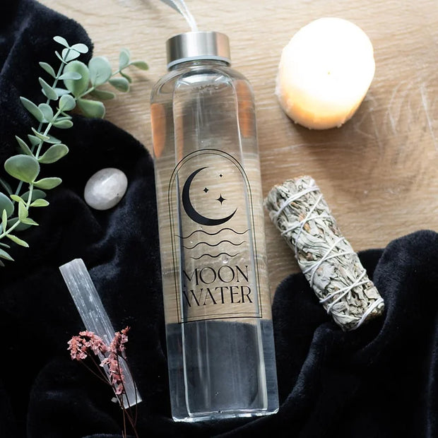 Moon Water Glass Water Bottle Daisy Devotion