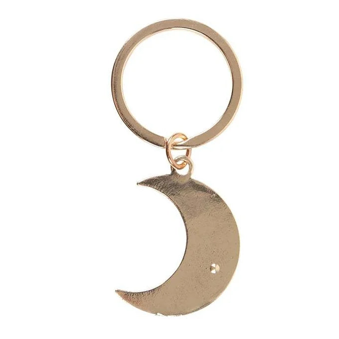 Moon Phase Crescent Enamel Keyring Daisy Devotion