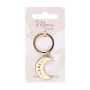 Moon Phase Crescent Enamel Keyring Daisy Devotion