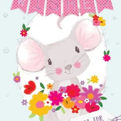 Mouse & Flowers Birthday Card Daisy Devotion