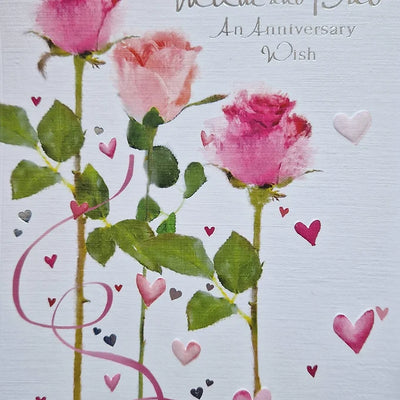 Mum and Dad Wedding Anniversary Card 3 Daisy Devotion