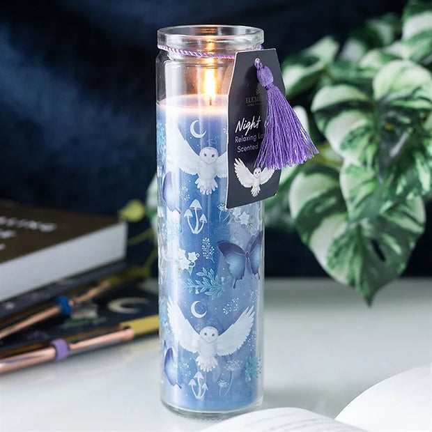 Night Owl Lavender Glass Tube Candle Daisy Devotion