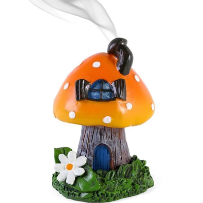 Orange Smoking Toadstool Incense Cone Burner Daisy Devotion