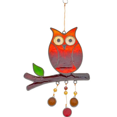 Owl on a Branch Suncatcher Daisy Devotion