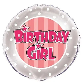 18IN PINK STRIPE BIRTHDAY GIRL FOIL BALLOON Daisy Devotion