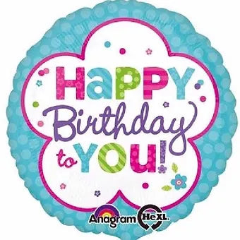 18IN PINK & TEAL BIRTHDAY FOIL BALLOON Daisy Devotion