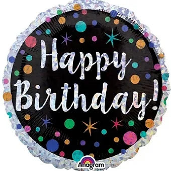 18IN POLKA DOT BIRTHDAY HOLO FOIL Daisy Devotion
