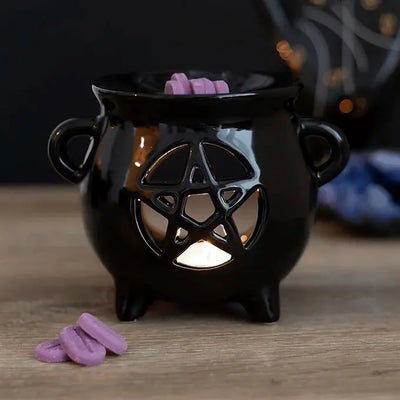 Pentagram  Cauldron Oil Burner Daisy Devotion