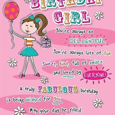 Pink Birthday Girl Birthday Card Daisy Devotion