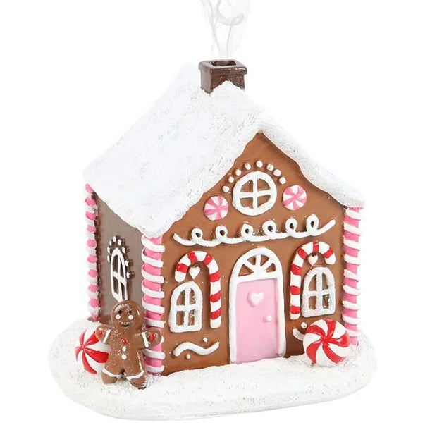 Pink Gingerbread House Incense Cone Burner Daisy Devotion