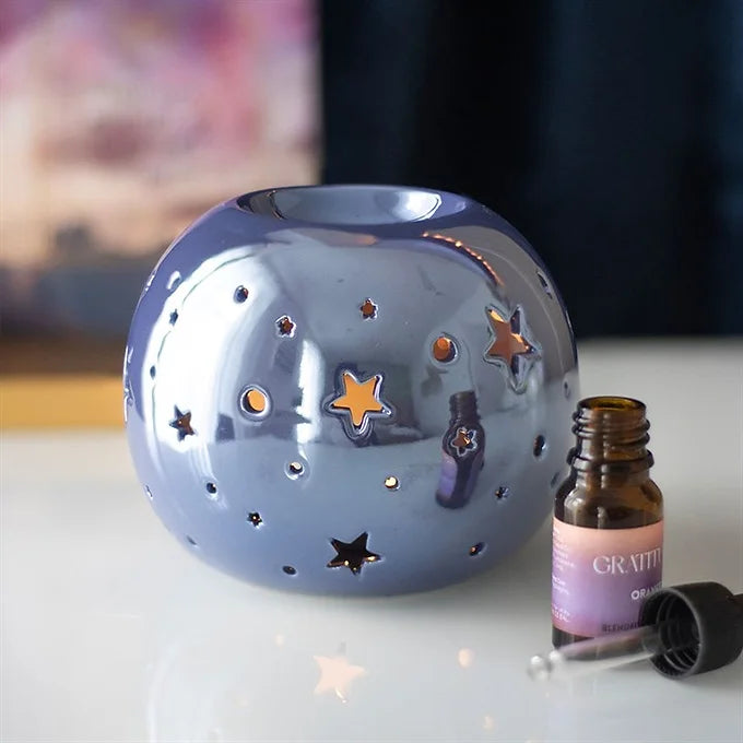 Purple Iridescent Star Ceramic Oil Burner