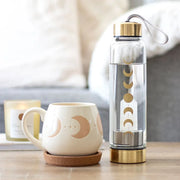 Quartz Moon Phase Glass Water Bottle Daisy Devotion