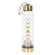 Quartz Moon Phase Glass Water Bottle Daisy Devotion