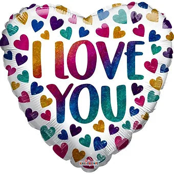18IN RAINBOW LOVE HEARTS HOLOGRAPHIC FOIL BALLOON Daisy Devotion