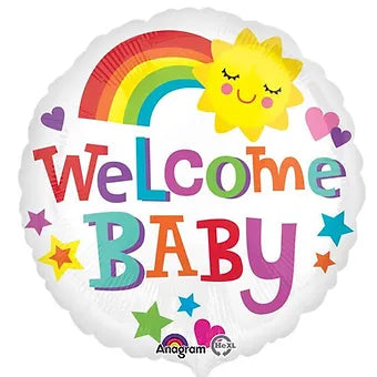 18IN RAINBOW & SUNSHINE WELCOME BABY FOIL BALLOON Daisy Devotion