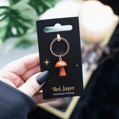 Red Jasper Mushroom Keyring Daisy Devotion