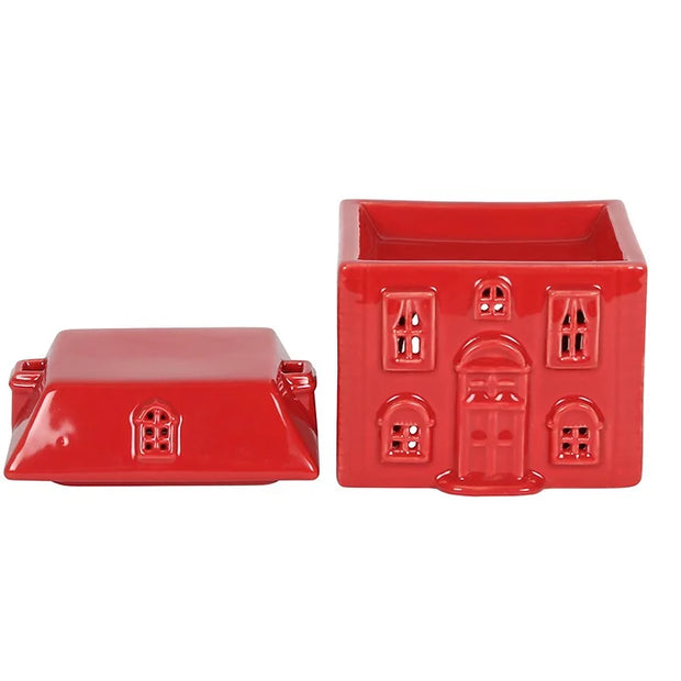 Red Ceramic House Oil Burner Daisy Devotion