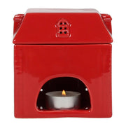 Red Ceramic House Oil Burner Daisy Devotion