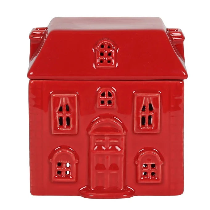 Red Ceramic House Oil Burner Daisy Devotion