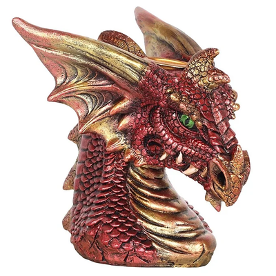 Red Dragon Head Backflow Incense Burner Daisy Devotion
