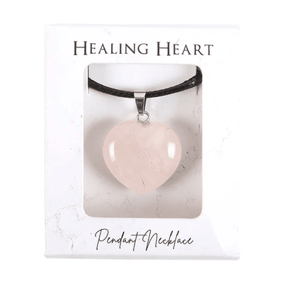 Rose Quartz Healing Crystal Heart Necklace Daisy Devotion