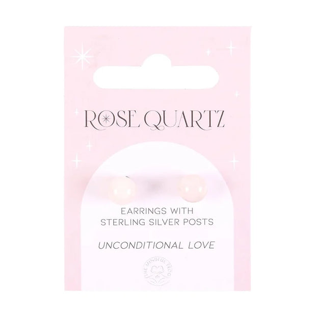 Rose Quartz Semi Precious Crystal Earrings Daisy Devotion
