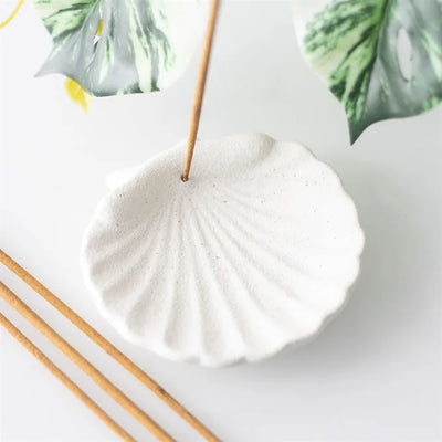 Scallop Shell Incense Stick Holder Daisy Devotion