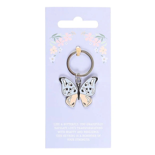 Silver Butterfly Keyring Daisy Devotion
