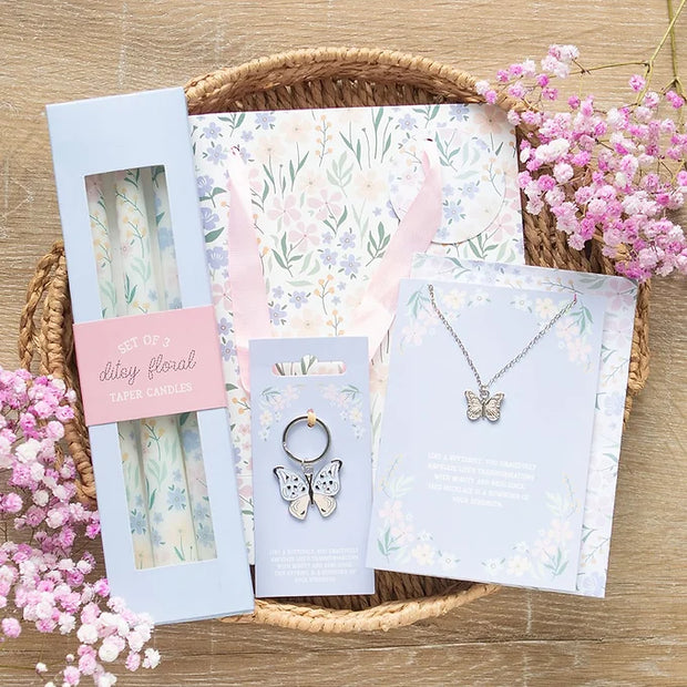Silver Butterfly Keyring Daisy Devotion