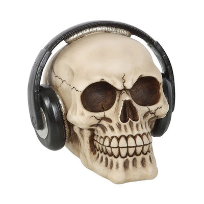 Skull Ornament with Headphones Daisy Devotion