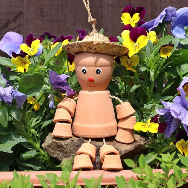 Small Terracotta Pot Man Daisy Devotion