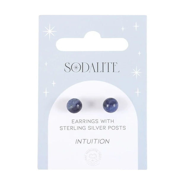 Sodalite Semi Precious Crystal Earrings Daisy Devotion