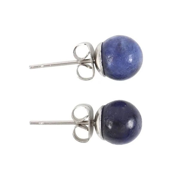 Sodalite Semi Precious Crystal Earrings Daisy Devotion