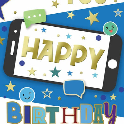 Stars & Faces Blue Birthday Boy Card Daisy Devotion