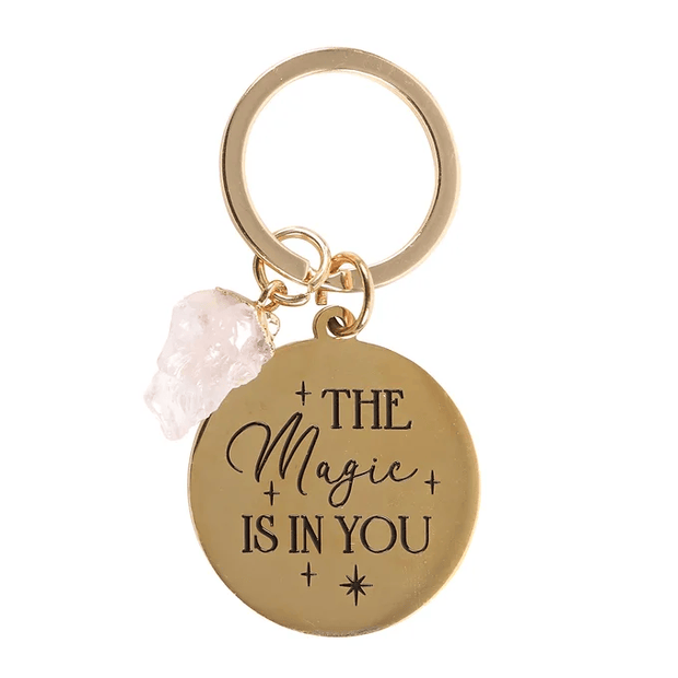 The Magic Is In You Rose Quartz Crystal Keyring Daisy Devotion