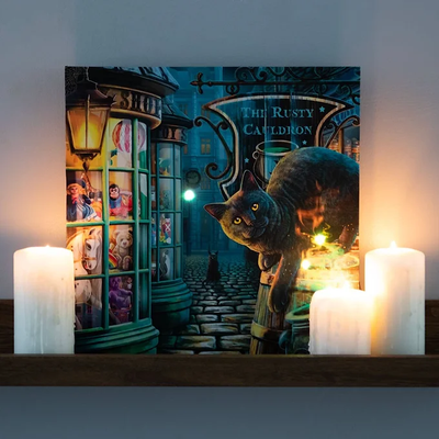 The Rusty Cauldron Light Up Canvas Plaque by Lisa Parker Daisy Devotion