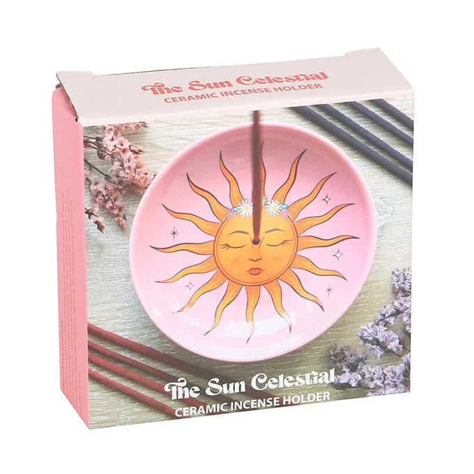 The Sun Celestial Ceramic Incense Holder Daisy Devotion