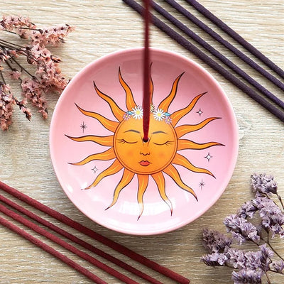 The Sun Celestial Ceramic Incense Holder Daisy Devotion