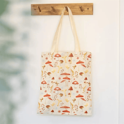 Toadstool Mushroom Print Polycotton Tote Bag Daisy Devotion