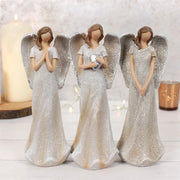 Trio Of Small Glitter Angels Daisy Devotion