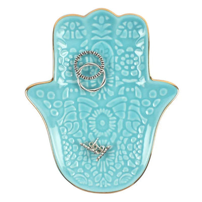 Turquoise Hamsa Hand Jewellery Dish Daisy Devotion