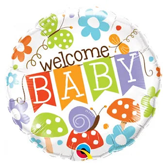 18IN WELCOME BABY FLOWERS, SNAIL, BUTTERFLIES FOIL BALLOON Daisy Devotion