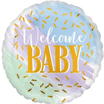 18IN WELCOME BABY WATERCOLOUR  FOIL BALLOON Daisy Devotion