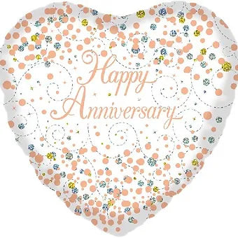 18IN WHITE & GOLD ANNIVERSARY FOIL BALLOON Daisy Devotion