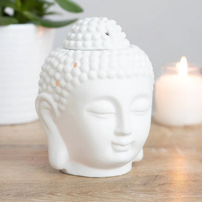 White Buddha Head Oil Burner Daisy Devotion